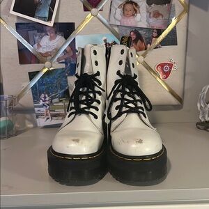 White Leather Women's Boots